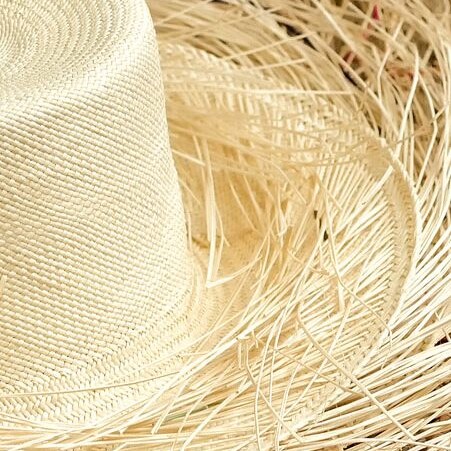 Partially woven panama hat
