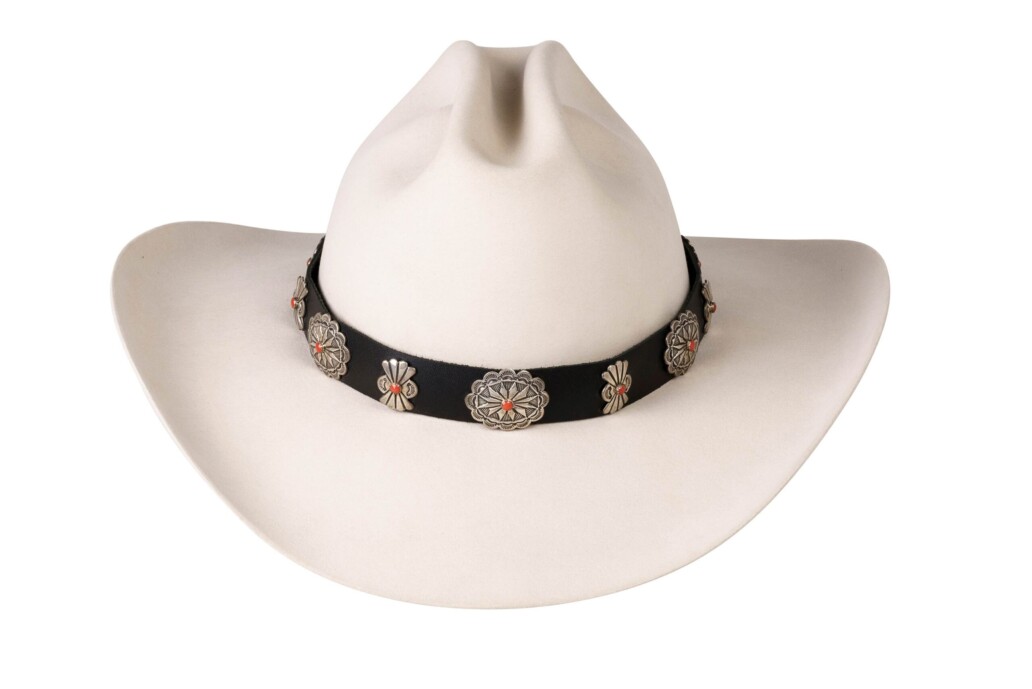 Elroy Wide Oval and Butterfly Sterling Conchos Hat Band