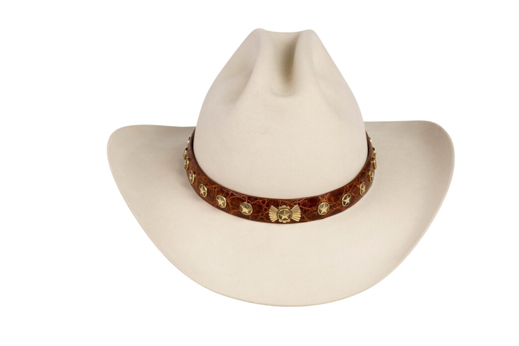 Lone Star 14K Gold on Cognac Hat Band
