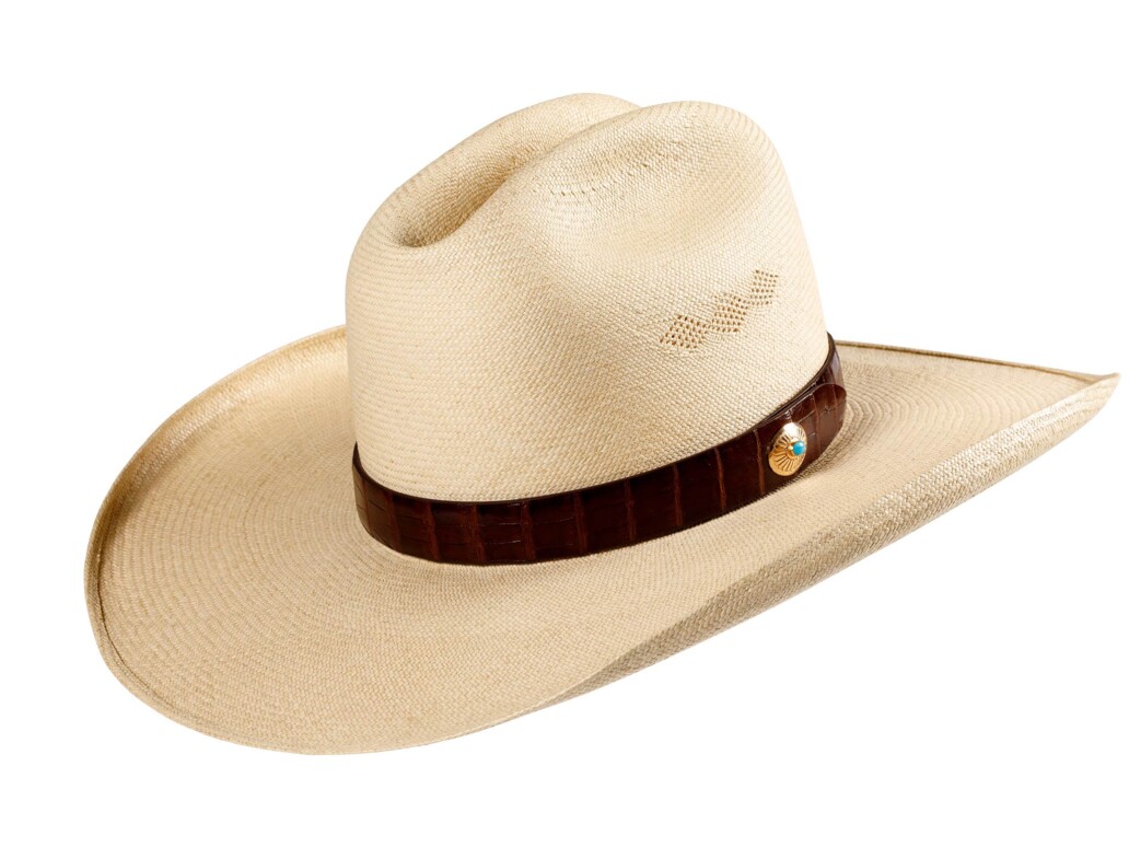 Wide brimmed Tecate Cattleman Panama Hat